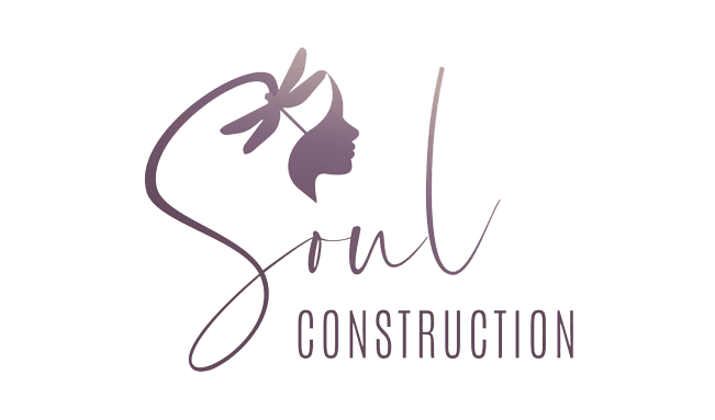 A black and white logo of soul construction.